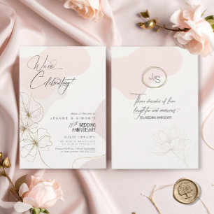 Cursive Floral 30th Anniversary Blush ID1168 Invitation