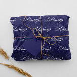 Cursive Font Blessings Royal Blue Tissue Paper<br><div class="desc">Royal blue ribbon with white "Blessings" in oversized typography. Vintage dark and moody themed gift wrapping supplies. Cursive Font Blessings Royal Blue Tissue Paper. See our collection for more stunning abstract gift wrapping ideas. Beautiful indigo blue and white.</div>