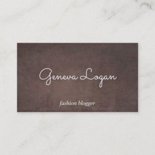 Cursive Font   Brown Texture Background Business Card