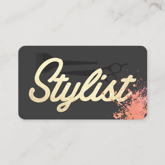 Cursive Glamour Stylist Font | Expressive Business Card (Front)