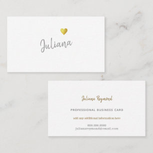 cursive handwritten feminine love heart business card