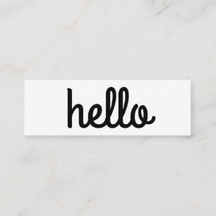 Cursive Hello Minimalist Mini Business Card