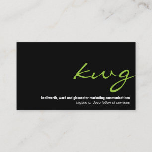 Cursive Lime Monogram Business Card