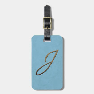 cursive monogram - J Luggage Tag