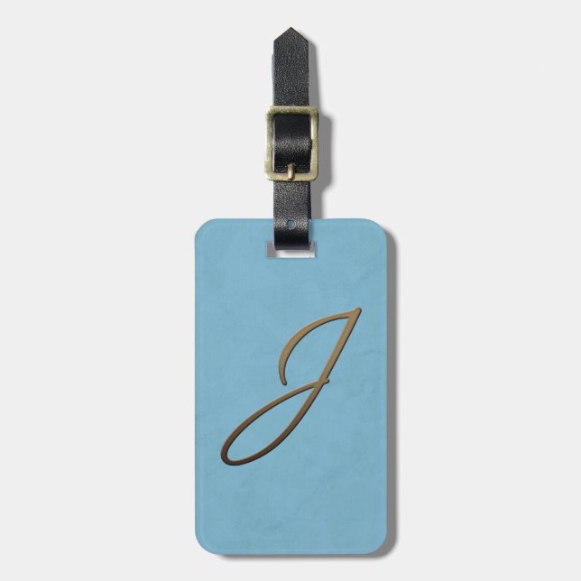 cursive monogram - J Luggage Tag (Front Vertical)