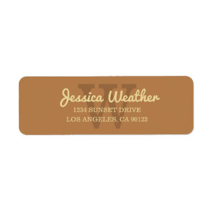 Cursive Name Monogrammed Return Address
