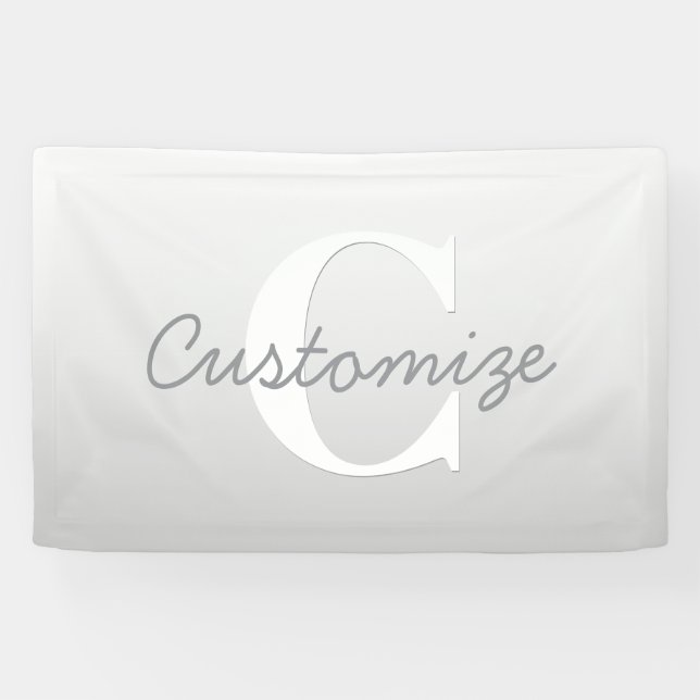 Cursive Name or other Text w/Monogram | Gradient  Banner (Horizontal)