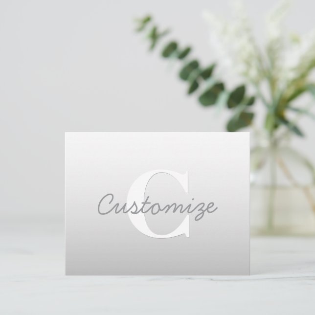 Cursive Name or other Text w/Monogram | Gradient  Enclosure Card (Standing Front)