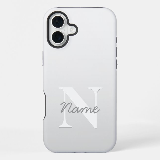 Cursive Name or other Text w/Monogram | Gradient  iPhone Case (Back)