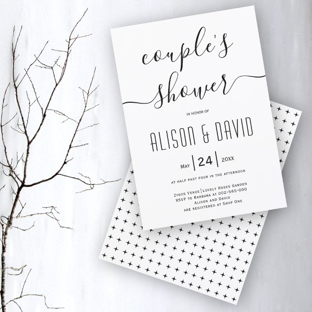 Cursive script calligraphy wedding couples shower invitation (Creator Uploaded)