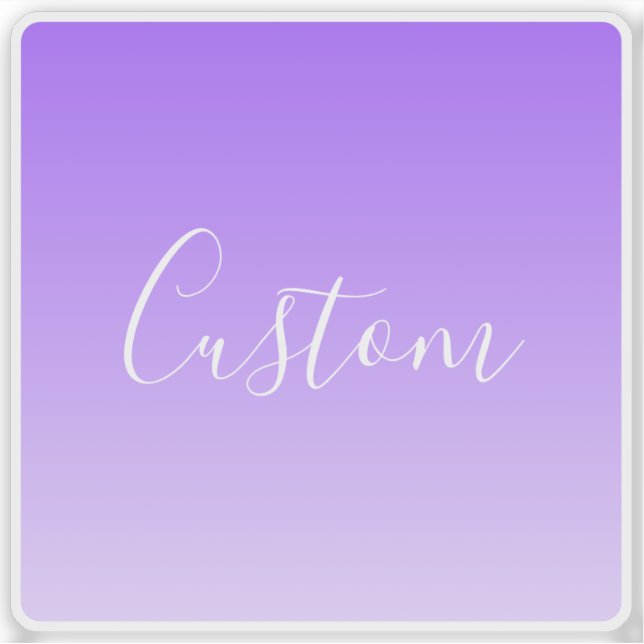 Cursive Script Name & Editable Light Purple Ombre  (Front)