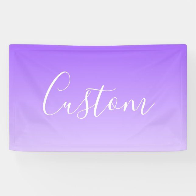 Cursive Script Name & Editable Light Purple Ombre  Banner (Horizontal)