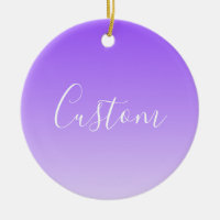 Cursive Script Name & Editable Light Purple Ombre 