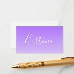 Cursive Script Name & Editable Light Purple Ombre Enclosure Card