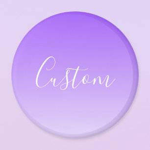 Cursive Script Name & Editable Light Purple Ombre Magnet