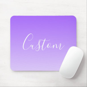Cursive Script Name & Editable Light Purple Ombre  Mouse Pad