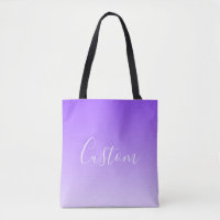 Cursive Script Name & Editable Light Purple Ombre 