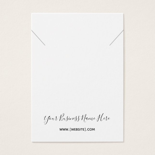 Cursive Script Necklace Pendant Display Card (Front)