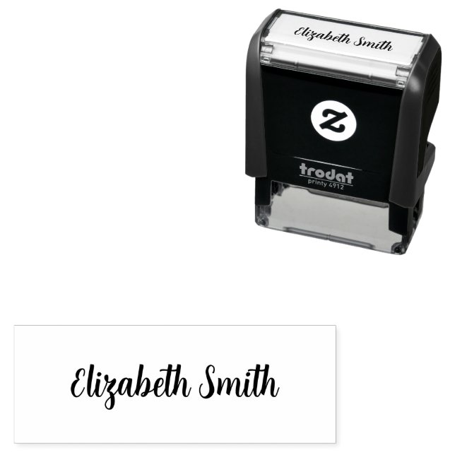 Cursive Script Signature Name Template Self-inking Stamp (In Situ)