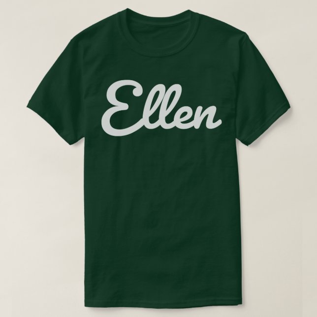 Cursive Script Typography White Text T-Shirt (Design Front)