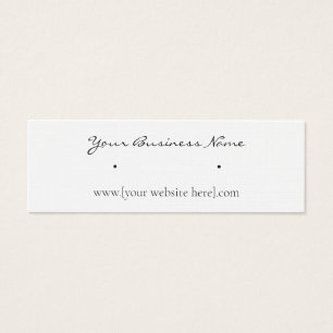 Cursive Skinny Stud Earring Business Cards