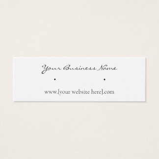 Cursive Skinny Stud Earring Business Cards