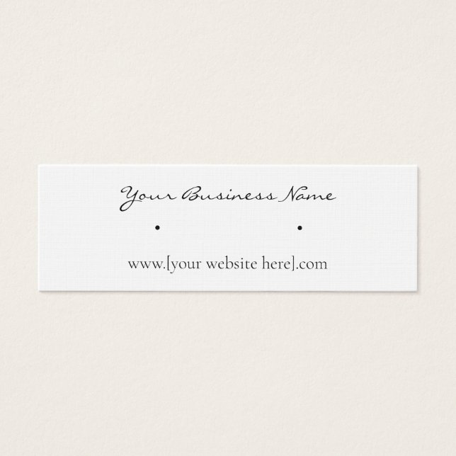 Cursive Skinny Stud Earring Business Cards (Front)