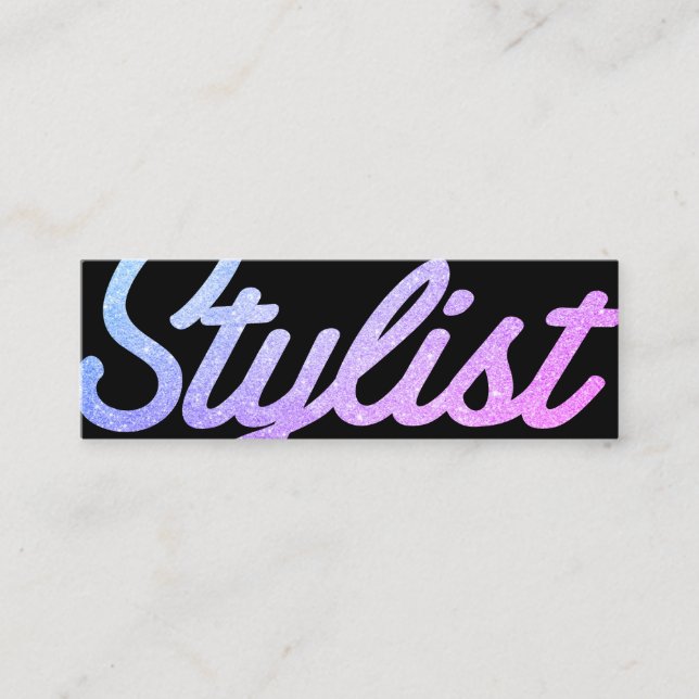 Cursive Stylist Large / Pink Mini Business Card (Front)