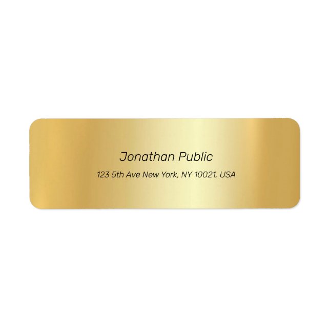 Cursive Text Clean Glamour Modern Elegant Golden (Front)