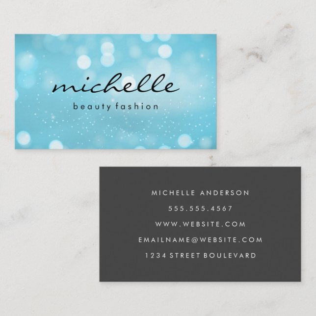 Cursive Text | Magical Background Business Card (Front/Back)