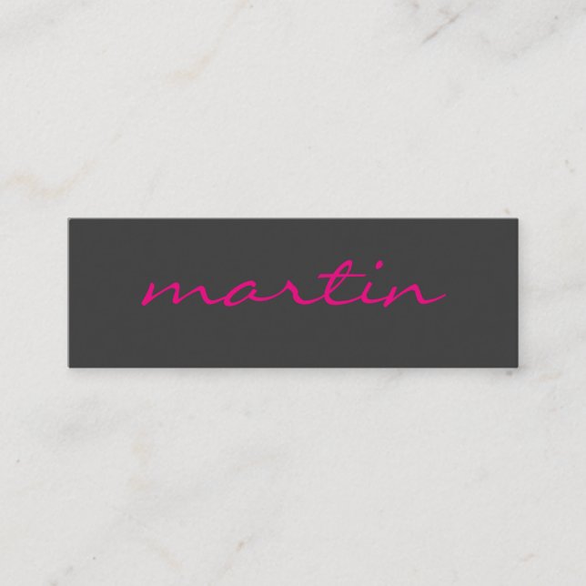 Cursive Text Mini Business Card (Front)