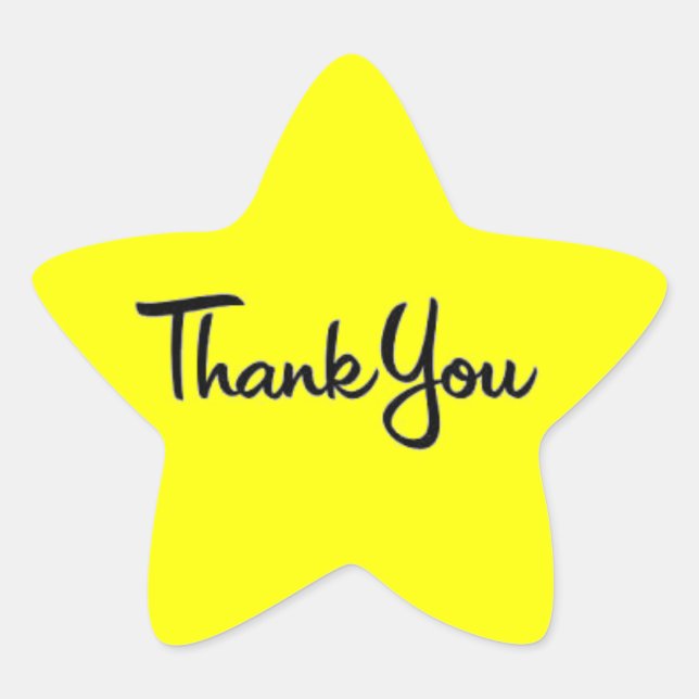 CURSIVE WRITING THANK YOU EXPRESSION STAR STICKER (Front)
