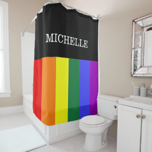 Curtain for Gay Rainbow Bathroom