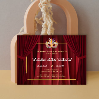 Curtain Mask Comedy Show Theatre Performing Arts Invitation