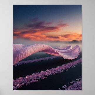Curtain with petals poster