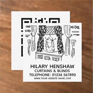 Curtains & Blinds Square Business Card