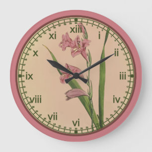 Curtis Botanical Pink Lily Wall Clock in 3 Styles
