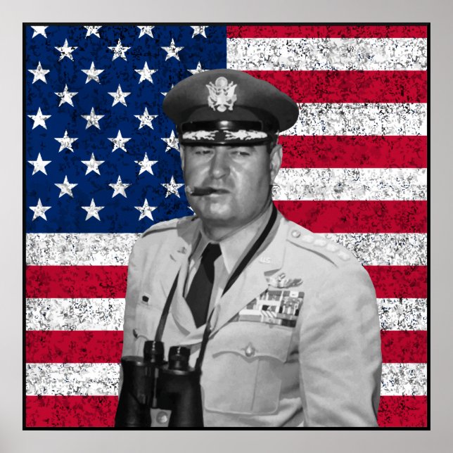 Curtis Lemay and The US Flag Poster (Front)