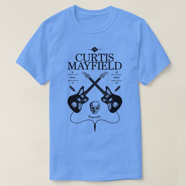 Curtis Mayfield Guitar Vintage Logo T-Shirt (Design Front)