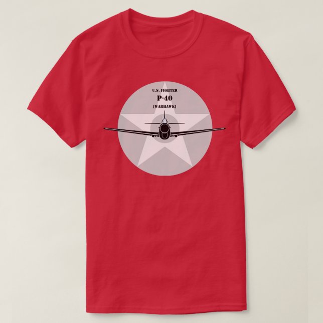 Curtiss P40 Warhawk WWII fighter T-Shirt (Design Front)