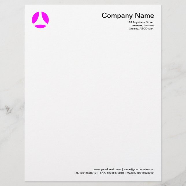 Curve Ball - Magenta Personalized Letterhead (Front)