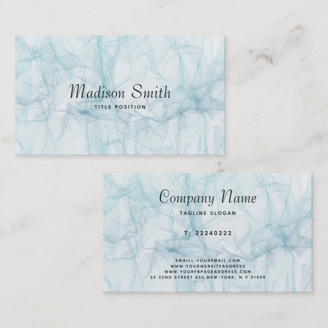 Curve Blue Background Business Card (Front/Back)