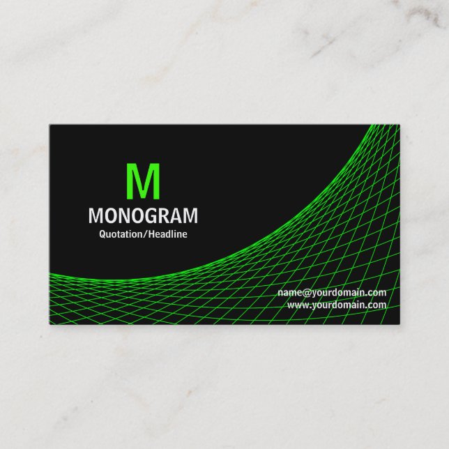 Curve - Green on Black Business Card (Front)