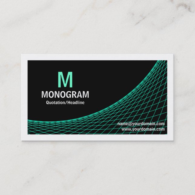 Curve II - Turquoise on Black Business Card (Front)