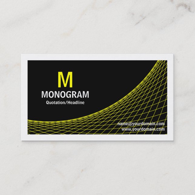 Curve II - Yellow on Black Business Card (Front)