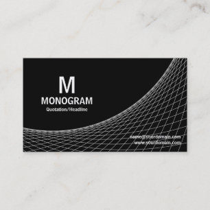 Curve - Silver Grey on Black Business Card