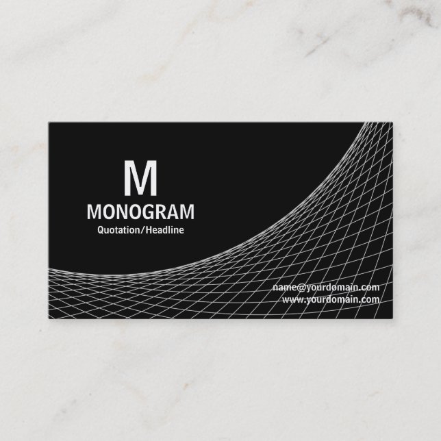 Curve - Silver Grey on Black Business Card (Front)