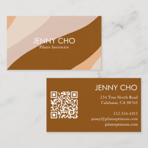 Curve Stripe Retro Abstract Minimal Modern Neutral Business Card