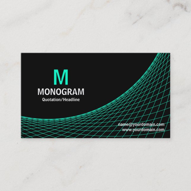 Curve - Turquoise on Black Business Card (Front)