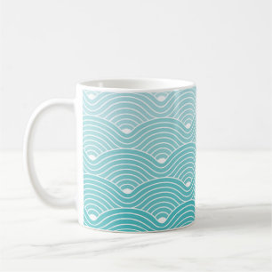 Curve Waves Geometric Pattern background, Vintage Coffee Mug